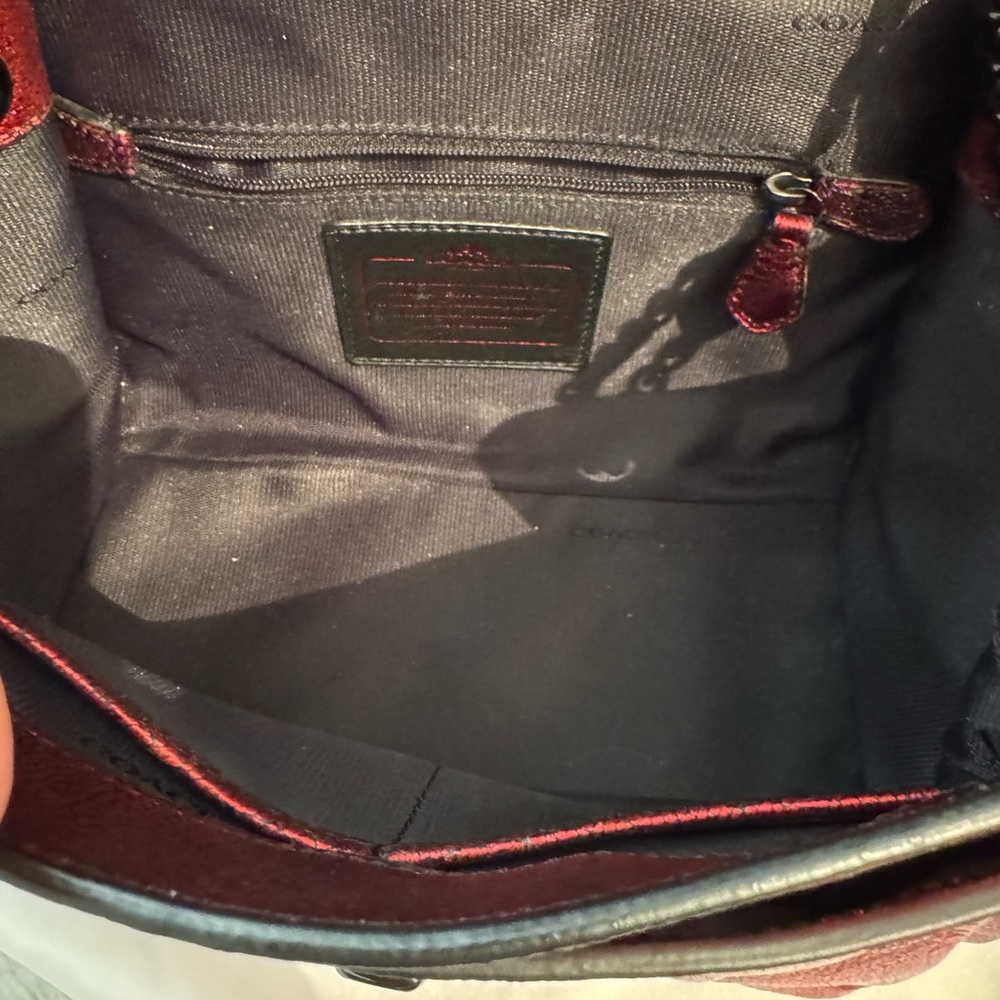 Coach Red metallic Leather Women's Bag - Picture 12 of 16
